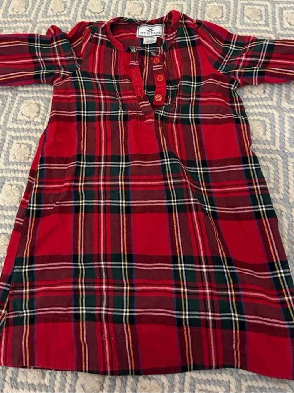 Petite Plume red tartan nightgown
